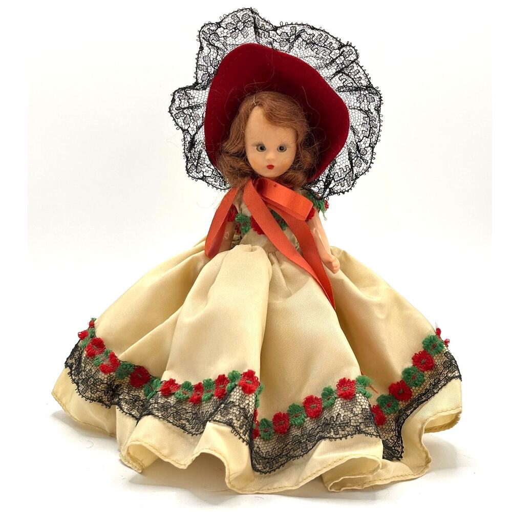 Vintage 1948-1960 Nancy Ann Storybook Doll, December #198 Plastic, Sleepy Eyes